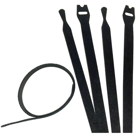 ELECTRIDUCT Hook and Loop Wrap 8" Cable Ties- 20pcs- Black CT-VW-20-BK